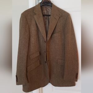 Polo by Ralph Lauren Tan & Chocolate Brown Herringbone Tweed Blazer, 46L